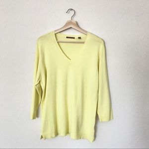 525 America Emma Sweater 3/4 Sleeve Yellow XL